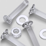50x Clear Acrylic Countersunk Screws & Bolts M4 x 20 mm, Nuts & Washers