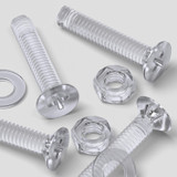 50x Clear Acrylic Countersunk Screws & Bolts M4 x 20 mm, Nuts & Washers