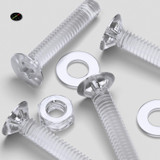 50x Clear Acrylic Countersunk Screws & Bolts M4 x 20 mm, Nuts & Washers