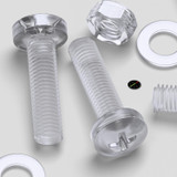 20x Clear Acrylic Pan Head Cross Screws & Bolts M10 x 40 mm, Nuts & Washers