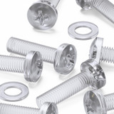20x Clear Acrylic Pan Head Cross Screws & Bolts M10 x 40 mm, Nuts & Washers