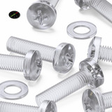 20x Clear Acrylic Pan Head Cross Screws & Bolts M10 x 40 mm, Nuts & Washers