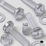 20x Clear Acrylic Pan Head Cross Screws & Bolts M10 x 40 mm, Nuts & Washers