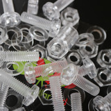 10x viti acriliche trasparenti a testa cilindrica M8 x 20mm + dadi/rondelle