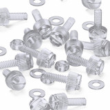 20x Clear Acrylic Slotted Knurled Thumbscrews M3 x 10 mm, Nuts & Washers