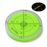 Acrylic 60 mm Diameter Bullseye Spirit Bubble Level, Degree Marking, Green