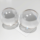 2x 40 mm Clear Acrylic Spheres, Solid Polished Balls + Storage Pouch