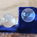 2x 40 mm Clear Acrylic Spheres, Solid Polished Balls + Storage Pouch