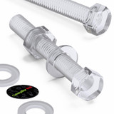 30x Clear Acrylic Hex Head Plastic Screws & Bolts M8 x 60 mm, Nuts & Washers