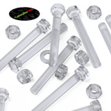 30x Clear Acrylic Hex Head Plastic Screws & Bolts M6 x 50 mm, Nuts & Washers