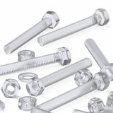 30x Clear Acrylic Hex Head Plastic Screws & Bolts M6 x 50 mm, Nuts & Washers