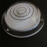 Acrylic Flanged 63 mm Diameter Bullseye Spirit Bubble Level, Round, Clear