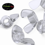 20x Clear Acrylic Plastic Butterfly Wing Nuts M8, Thumb Nuts