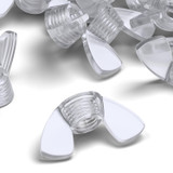 20x Clear Acrylic Plastic Butterfly Wing Nuts M8, Thumb Nuts