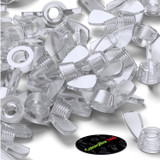 20x Clear Acrylic Plastic Butterfly Wing Nuts M8, Thumb Nuts