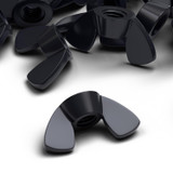 20x dadi a farfalla M8 in nylon nero, a serraggio manuale