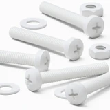 20x White PP Pan Head Plastic Screws & Bolts M3 x 20 mm, Nuts & Washers