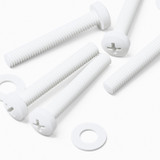 20x White PP Pan Head Plastic Screws & Bolts M3 x 20 mm, Nuts & Washers