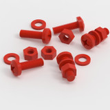 20x Red PP Pan Head Cross Plastic Screws & Bolts M6 x 20 mm, Nuts & Washers