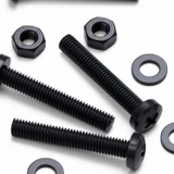 20x Black PP Pan Head Plastic Screws & Bolts M6 x 40 mm, Nuts & Washers