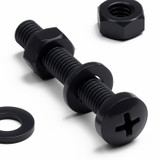 20x Black PP Pan Head Plastic Screws & Bolts M6 x 40 mm, Nuts & Washers