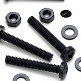 20x Black PP Pan Head Plastic Screws & Bolts M6 x 40 mm, Nuts & Washers