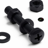 20x Black PP Pan Head Plastic Screws & Bolts M6 x 40 mm, Nuts & Washers