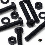 20x viti PP nere a testa cilindrica M6 x 40 mm + dadi e rondelle