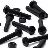 20x Black PP Pan Head Plastic Screws & Bolts M6 x 40 mm, Nuts & Washers
