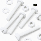 20x White PP Pan Head Plastic Screws & Bolts M6 x 40 mm, Nuts & Washers