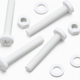 20x White PP Pan Head Plastic Screws & Bolts M6 x 40 mm, Nuts & Washers