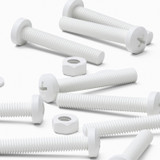 20x White PP Pan Head Plastic Screws & Bolts M6 x 40 mm, Nuts & Washers