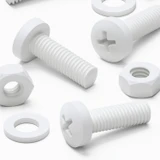 20x viti PP bianche a testa cilindrica M6 x 20 mm + dadi e rondelle
