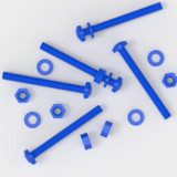 20x viti PP blu a testa cilindrica a croce M6 x 60 mm + dadi e rondelle