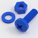 20x Blue PP Pan Head Cross Plastic Screws & Bolts M6 x 20 mm, Nuts & Washers