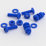 20x viti PP blu a testa cilindrica a croce M6 x 20 mm + dadi e rondelle
