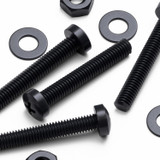 20x Black PP Pan Head Plastic Screws & Bolts M3 x 20 mm, Nuts & Washers