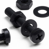 20x Black PP Pan Head Plastic Screws & Bolts M3 x 20 mm, Nuts & Washers
