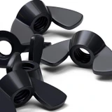 20x Black Nylon Plastic Butterfly Wing Nuts M6, Thumb Nuts
