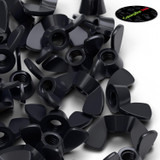 20x Black Nylon Plastic Butterfly Wing Nuts M6, Thumb Nuts