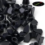 20x Black Nylon Plastic Butterfly Wing Nuts M6, Thumb Nuts