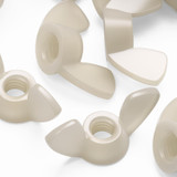20x dadi a farfalla M4 in nylon naturale, a serraggio manuale