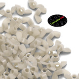 20x dadi a farfalla M4 in nylon naturale, a serraggio manuale