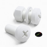 20x viti PP bianche a testa cilindrica M8 x 20 mm + dadi e rondelle