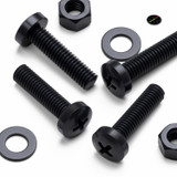 20x Black PP Pan Head Plastic Screws & Bolts M5 x 20 mm, Nuts & Washers