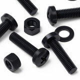 20x viti PP nere a testa cilindrica M5 x 20 mm + dadi e rondelle
