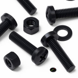 20x viti PP nere a testa cilindrica M5 x 20 mm + dadi e rondelle