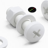 20x White PP Pan Head Plastic Screws & Bolts M5 x 20 mm, Nuts & Washers