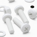 20x White PP Pan Head Plastic Screws & Bolts M5 x 20 mm, Nuts & Washers