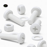 20x viti PP bianche a testa cilindrica M5 x 20 mm + dadi e rondelle